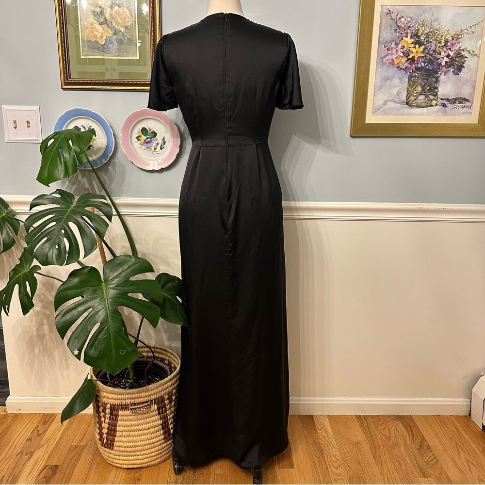 Show Me Your Mumu Rome Twist Gown Black Medium Evening Formal Silky Wedding - Picture 4 of 10